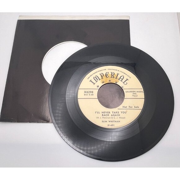 Slim Whitman I'll Never Stop Loving You / Take You Back Again 45 Country Promo - Picture 5 of 6